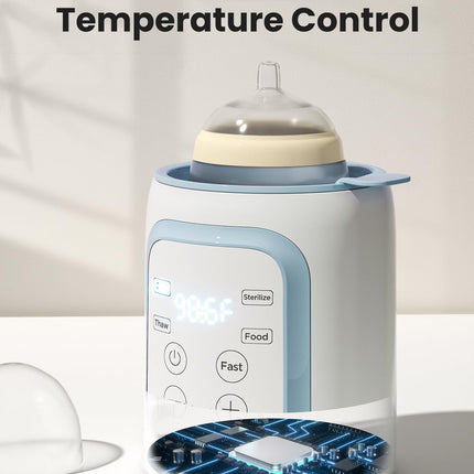 Bottle Warmer, 8-In-1 Fast Baby Milk Warmer with Timer for Breastmilk or Formula, Accurate Temperature Control, Multifunctional Baby Bottle Warmers for All Bottles- Blue
