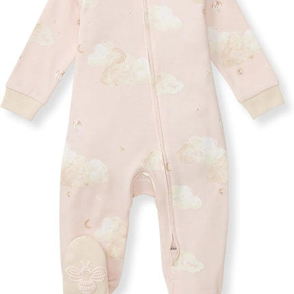Girls' Organic Cotton, Sleep and Play Footed Pajamas | Easy Zip Front Pjs Feature a 2-Way Zipper to Ensure Newborns Have a Restful Nights Sleep