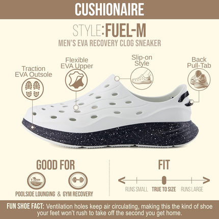 Fuel EVA Recovery Shoes for Men, Lightweight Slip on Waterproof Sneaker Clogs with Cushioned Footbed and Ventilated Design