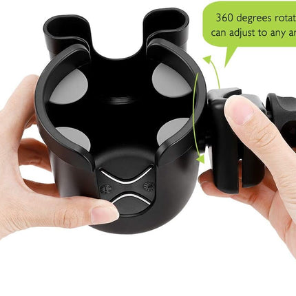 Stroller Cup Holder with Phone Holder, Bike Cup Holder, Universal Cup Holder for Uppababy Nuna Doona Strollers, 2-In-1 Cup Holder for Walker, Wheelchair, Scooter