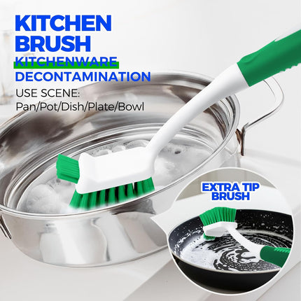 5 Pack Cleaning Brush Scrub Brush Kitchen Brush for Floor,Green | Cleaning Brush Set for Household Use, Scrub Brush, Kitchen Brush, Tile Lines Brush for Bathroom, Floor, Tub, Shower