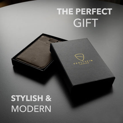 NOTTING HILL Minimalist Leather Zipper Wallet for Women and Men: Slim Multi Cardholder with RFID Blocking and Keychain Ring