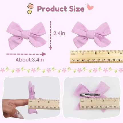 40 Pieces Girls Hair Bows Linen Fabric Bows Alligator Clips Hair Accessories for Little Girls Toddlers Kids and Teens