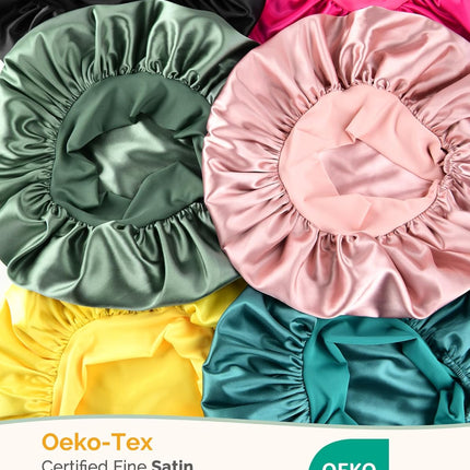 Adjustable Silk Bonnet for Sleeping Women Double Layer Satin Bonnet Reduce Friction Prevent Frizz Curly Hair