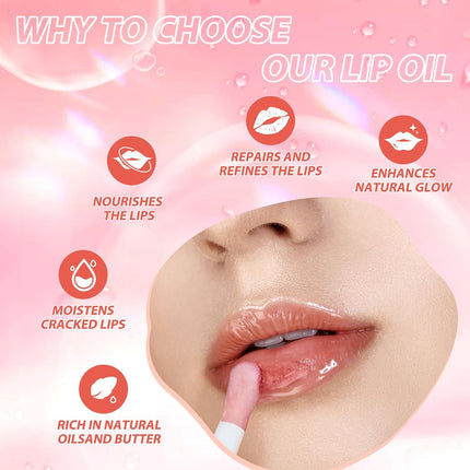2 Pack Fruit Flavored Lip Oil Balm, Strawberry + Coco | 2 Pack Fruit Lip Oil, Glossy Non-Sticky Shine, Moisturizing Hydration, Dry Lips Care, Daily Makeup, Girls Gift