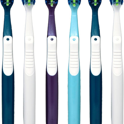 Pro Clean Crossaction Manual Toothbrush, 6- Pack, Medium Soft Bristle Brushes for Adults, Deep Plaque Removal, Daily Gum Health and Fresh Breath, Travel Toiletries