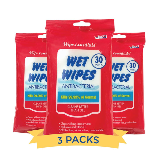 Wipeessentials Hand Sanitizer Wipes for Adults & Kids - 90 Count, 3 Packs | Alcohol-Free, Moisturizing Sanitizing Wipes with Aloe Vera & Vitamin E - Unscented & Travel Size with No Soapy Residue