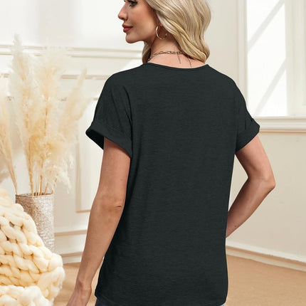 2PCS T Shirts Short Sleeve V Neck Tees Womens Tops Fashion Beach Vacation Clothes 2026 Casual Summer Spring Outfits