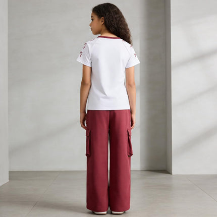 Tween Girls Clothes Short Sleeve Graphic T-Shirt Top + Cargo Pants 2Pcs Outfit Set, Size 7-15Years