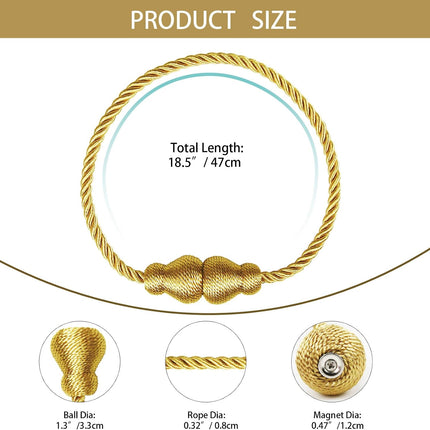 Magnetic Curtain Tiebacks Decorative Curtain Holders for Drapes