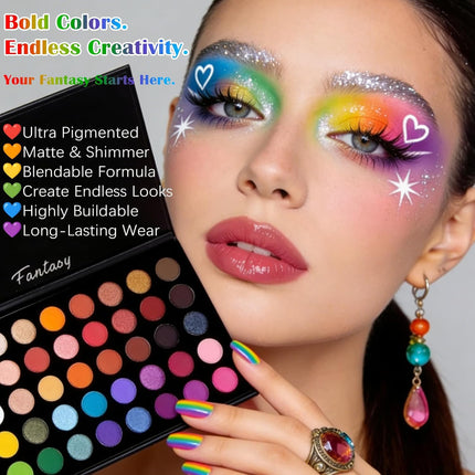 Highly Pigmented Eye Makeup Palette, Matte Shimmer Metallic Eyeshadow Pallet Long Lasting Blendable Natural Colors Make up Eye Shadows Cosmetics Gift Kit