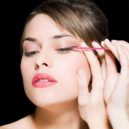 400PCS Micro Cotton Swabs, Disposable Eyelash Microswabs for Eyelash Extensions, Lash Brush Applicators Pink(Head Diameter: 2.0Mm)