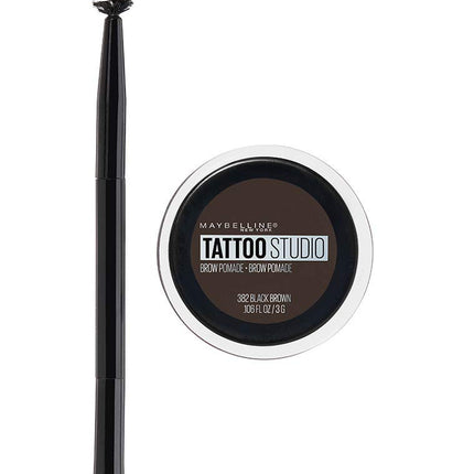 Maybelline Tattoostudio Brow Pomade Long Lasting, Buildable, Eyebrow Makeup, Black Brown, 1 Count