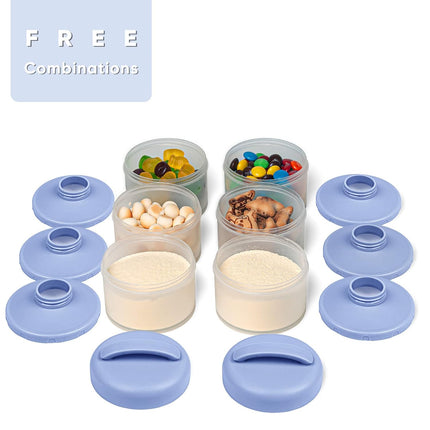Stackable Formula Dispenser Portable Milk Powder Container, 2 Pack, Blue