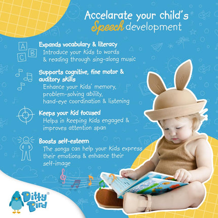 Ditty Bird | Learning Songs | Interactive Musical Book for Toddlers 1- 3 | ABC Sing-Along Boardbook for Baby