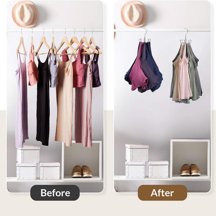Tank Top Hanger, Rotatable Bra Organzier for Closet, Max 24 Storage Capacity Sport Bras Holder, Metal Space Saving Closet Organizers and Storage, Silver