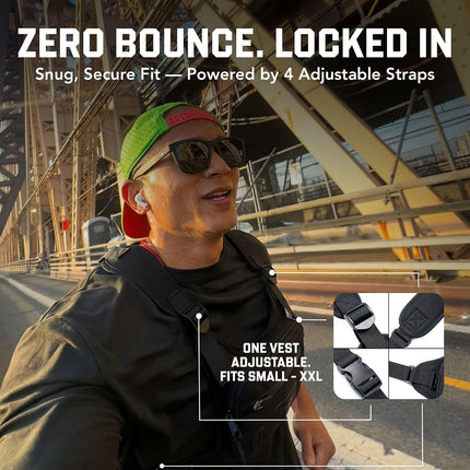 Water Resistant Running Vest Chest Pack, Phone Holder for Running, Lightweight Training Pack with Reflective Detail