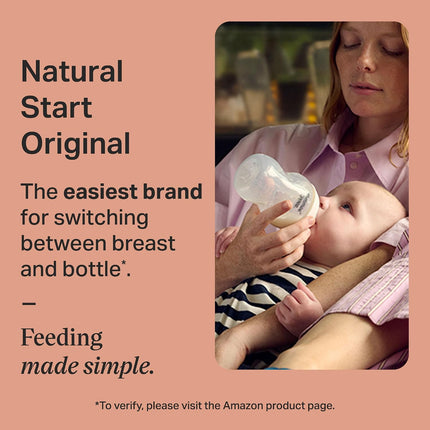 Natural Start 12 Piece BPA Free Bottle Set, Includes 2 X 5 Oz, 3 X 9 Oz, 1 X 11 Oz Bottles, Newborn 0+ Months, Slow, Medium & Thicker Flow Breast-Like Nipples, Cleaning Brush, Clear