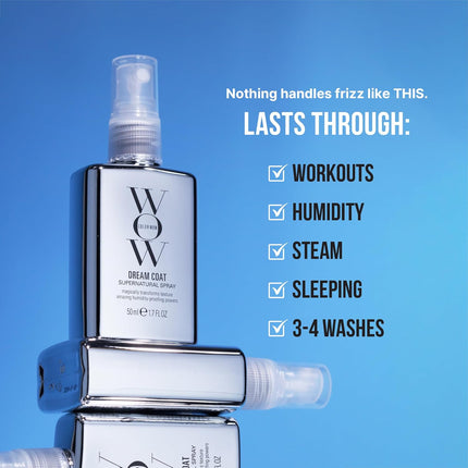 COLOR WOW Dream Coat Anti-Humidity Treatment Spray – Anti-Frizz Hair Smoothing Spray with Built-In Heat Protectant, Award-Winning Leave in Treatment for Glassy Smooth, Shiny Styles up to 3-4 Washes