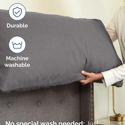 Extra Deep Queen Sheet Set - 6 Piece Breathable and Cooling Sheets - Grey | Hotel Luxury Bed Sheets Set, Easy & Secure Fit, Ultra-Soft, Wrinkle & Fade Free, Comfy Sheets Set with Extra Deep Pockets