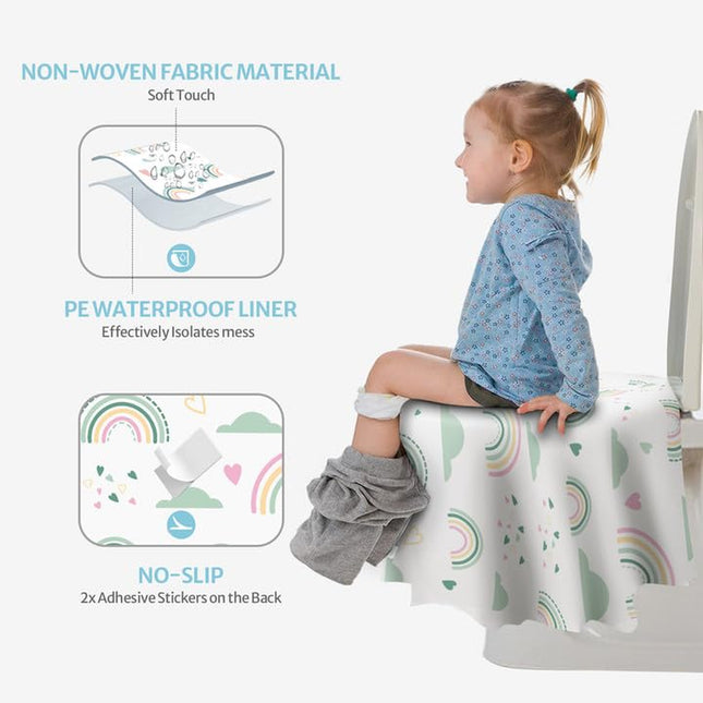 20 Pcs Toilet Seat Covers Disposable for Toddlers & Adults, Extra Large Waterproof, Portable Package for Travel, Kids Potty Training