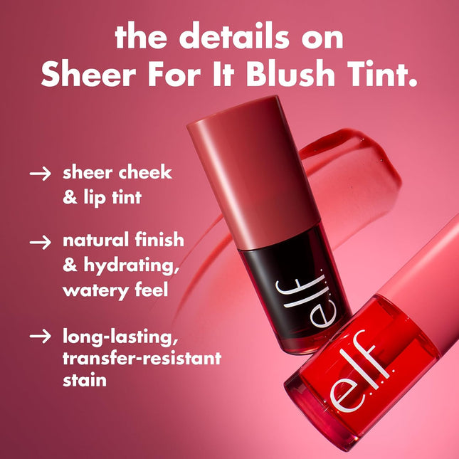 Sheer for It Blush Tint, Multi-Use, Long-Lasting Lip & Cheek Makeup, Creates a Natural Flush Finish, Vegan & Cruelty-Free, Plums Up