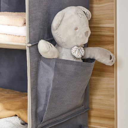 Hanging Closet Organizer and Storage, 6-Shelf, Grey | Dorm Room Essentials for Guys, Clothes Organizer with 2 Side Pockets, Hanging Shelves for Closet Storage, Breathable Fabric