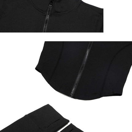 Womens Lightweight Full Zip Running Track Jacket Workout Slim Fit Yoga Sportwear with Thumb Holes