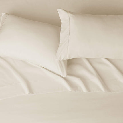 Lightweight, Wrinkle-Free, Breathable Microfiber 4-Piece Bed Sheet Set with 14-Inch Deep Pockets, Full, Beige, Solid