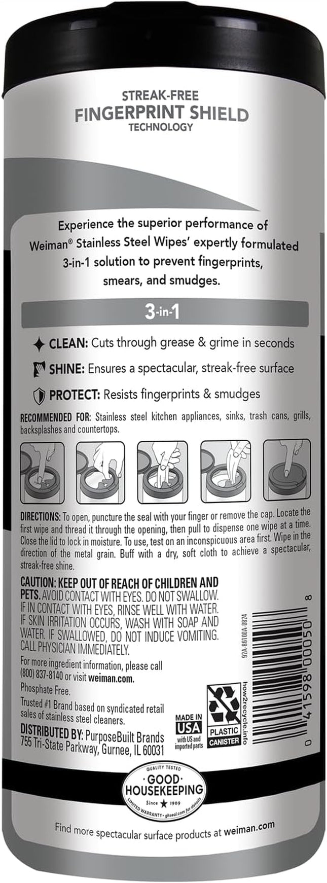 Stainless Steel Cleaner, 30 Count Wipes, Anti-Fingerprint, Removes Grease, Water Spots, Streaks & Residue, Polishing Cleaner Safe for Appliances, Chrome, Sinks & Grill Exteriors