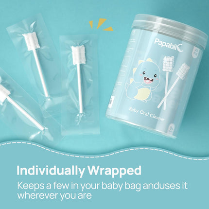 Baby Tongue Cleaner, Baby Oral Cleaner, Disposable Infant Mouth Cleaner Newborn, Upgrade Gum Cleaner with Paper Handle for Infants Ages 0-2 Years, 40 Pack