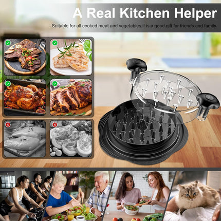 Chicken Shredder Tool Twist Large Chicken Breast Shredder with Brush&Fork, Visible Meat Shredder Machine, Strong Anti-Slip Strip, Ergonomic Handle, BPA Free, Suitable for Pork Beef Chicken