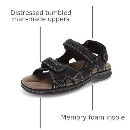 DOCKERS Men’s Newpage Outdoor Sport Sandals – Memory Foam Walking Sandals, Size 10, Black