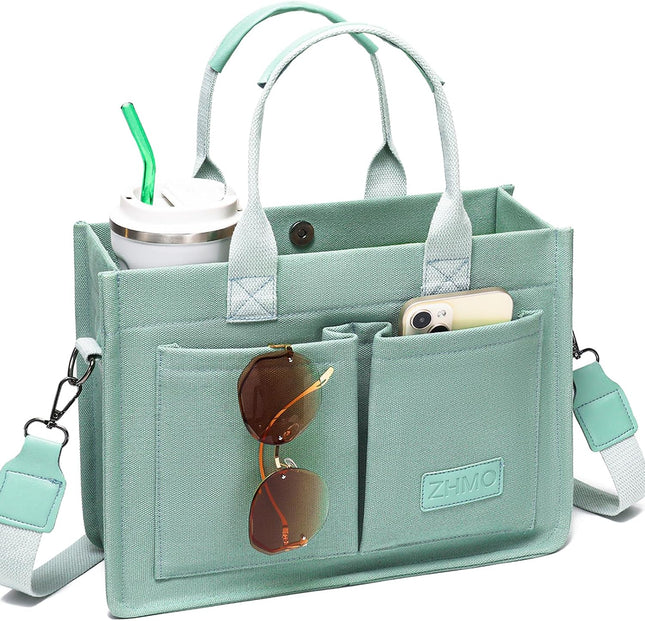 Canvas Tote Bag for Women,Women'S Bags Crossbody Bags Work Laptop Tote Bag Large Handbags Purse for Travel Nurse Teacher