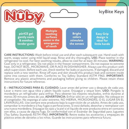 Icybite Ice Gel Teether Keys for Infants - Silicone Baby Teether Toys - Gentle on Sore Gums - Baby Teething Relief - 3+ Months - Blue