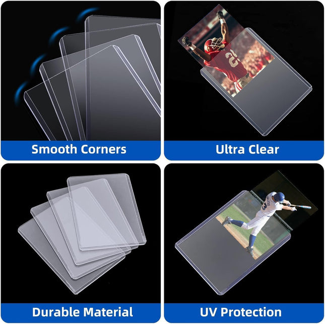 400 Pack Card Sleeves Hard Plastic,  3"X4" Baseball Cards Protectors Plastic, Premium Card Holder for Trading Sports Baseball Football Game Cards (200 Rigid + 200 Clear)