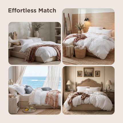 Bedsure White Duvet Cover Queen Size - 3 Pieces Prewashed Cotton-Like Polyester Extra Soft Bedding Set, Includes 1 Duvet Cover 90X90 Inches with Zipper Closure & 2 Pillow Shams, Comforter Not Included