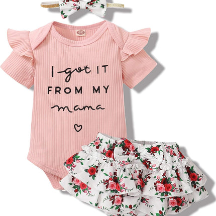 Newborn Infant Baby Girl Clothes Romper Shorts Set Floral Summer Outfits Cute Baby Clothes Girl