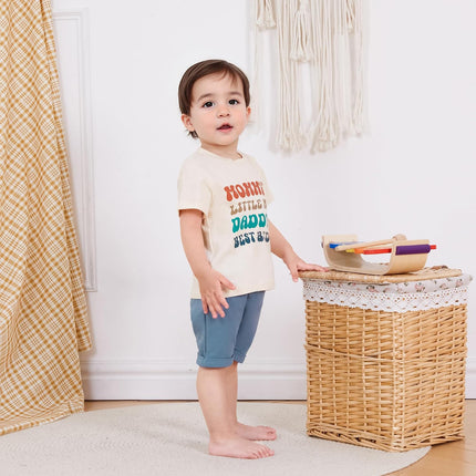 Toddler Baby Boy Summer Outfit Funny Letter T-Shirts Top Shorts Set Infant Boy Summer Clothes 6 12 18 Months 2T 3T