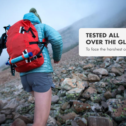 Personal Water Filter for Hiking, Camping, Travel, and Emergency Preparedness