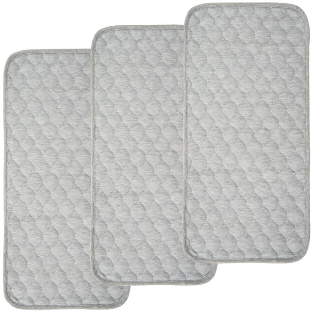 Quilted Thicker Waterproof Changing Pad Liners 3 Count(Gray 13” X 27”)