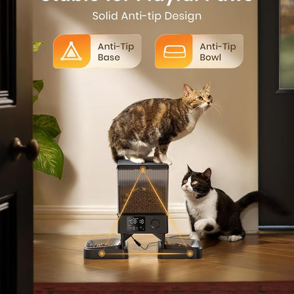 Automatic Cat Feeder for 2 Cats, 20 Cups/5L Automatic Cat Food Dispenser for Small Pets Indoor, Timed Cat Feeder for Dry Food