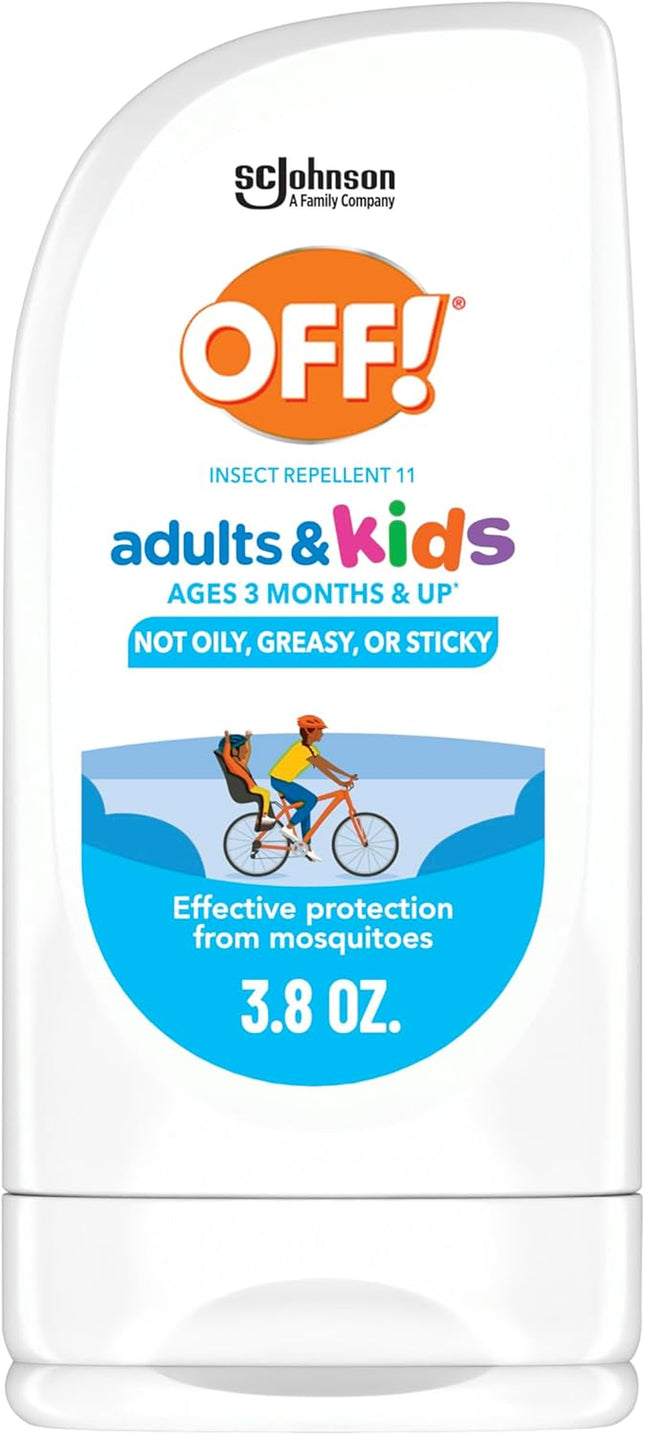 OFF! Insect Repellent Lotion for Adults & Kids, Fragrance-Free Picaridin Bug Repellent for Everyday Deet-Free Protection from Mosquitoes and Ticks, 3.8 Oz | Insect-Repellants