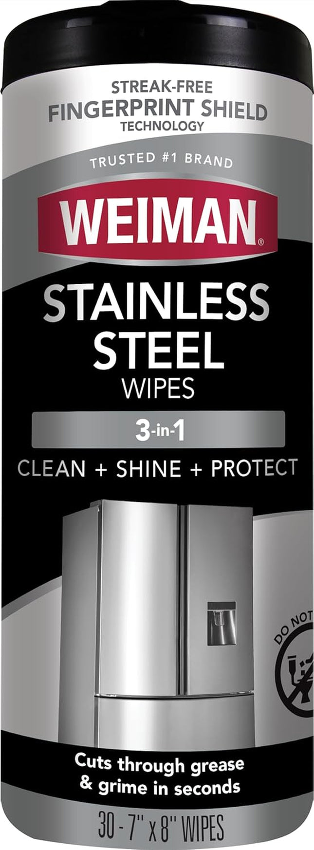 Stainless Steel Cleaner, 30 Count Wipes, Anti-Fingerprint, Removes Grease, Water Spots, Streaks & Residue, Polishing Cleaner Safe for Appliances, Chrome, Sinks & Grill Exteriors
