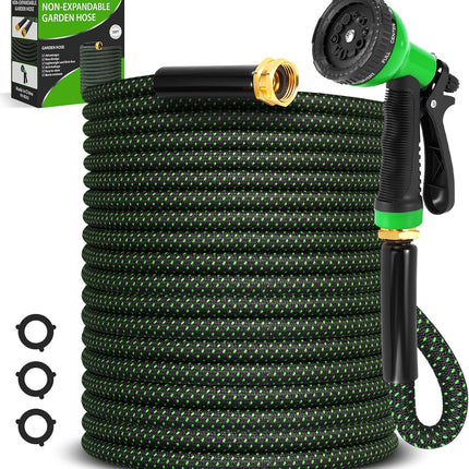 Garden Hose 50Ft, Non-Expanding Flexible Hose with 10 Function Nozzle, Lightweight, Kink Free, Sturdy, Leak-Proof, Portable, Water Hose 50Ft for Outdoor, Yard, Lawn, Car Wash and Camper Use