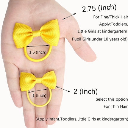 Toddler Hair Accessories - 40Pcs 2.75" Elastics Rubber Ribbon Bands, Bows for Baby Girls, Kids & Children