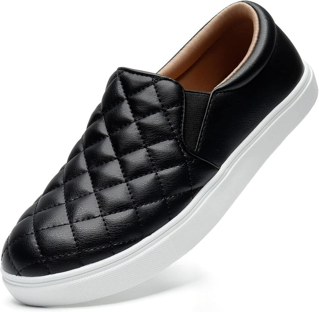 Loafers for Women Memory Foam Slip on Sneakers Elees Quilted 1.0 Comfort Fall Shoes