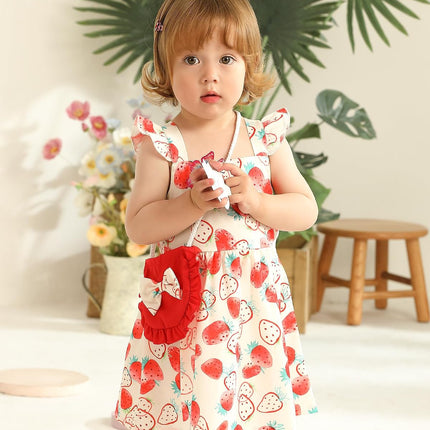 Baby Girl Clothes Newborn Dress Summer Toddler Girls' Clothing Casual Sundress with Cute Bag Infant Outfits