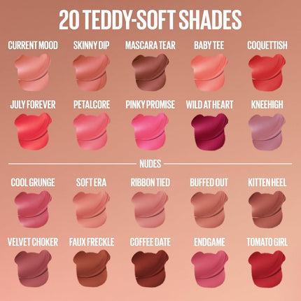 Maybelline Super Stay Teddy Lip Tint, Long Lasting Matte Lipstick for up to 12HR Wear, Kneehigh, 1 Count