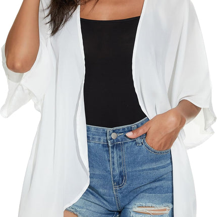 Women'S Floral Print Puff Sleeve Kimono Cardigan Loose Cover up Casual Blouse Tops 2026